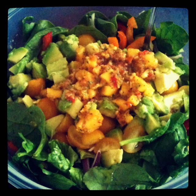salad with mango chutney
