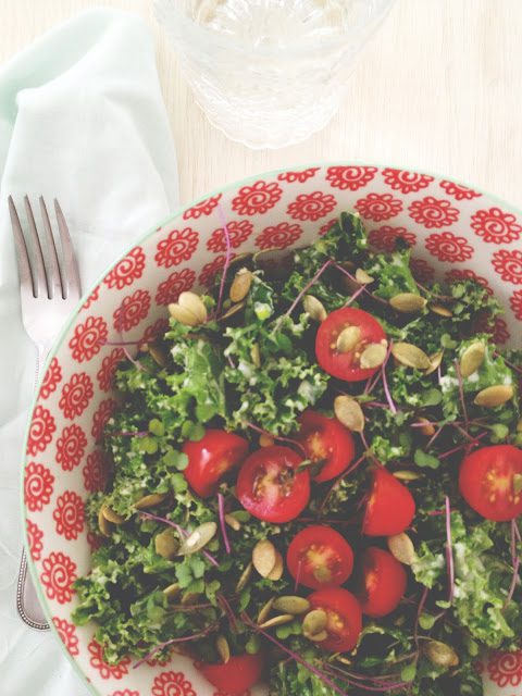 kale salad with sprouts