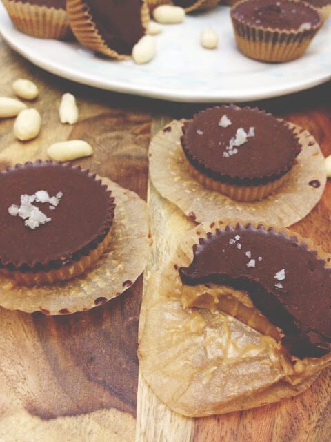 raw chocolate peanut butter cups