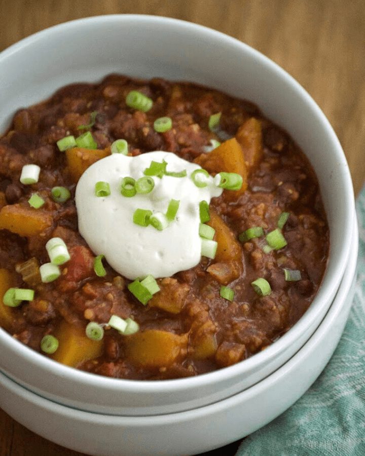 sweet and spicy pumpkin chili (cooked)