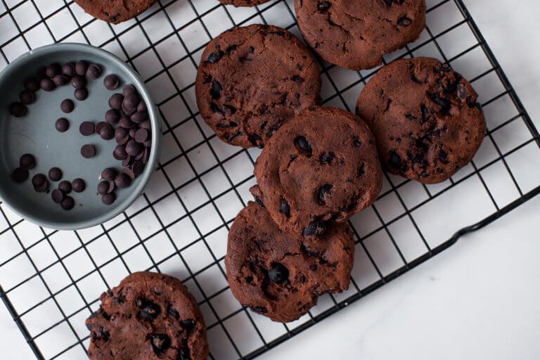 Gluten Free Double Chocolate Chip Cookies (Hits The Spot)