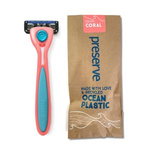 Preserve POPi Shave 5 Razor System Made with Recycled Ocean Plastic and 5-blade cartridge