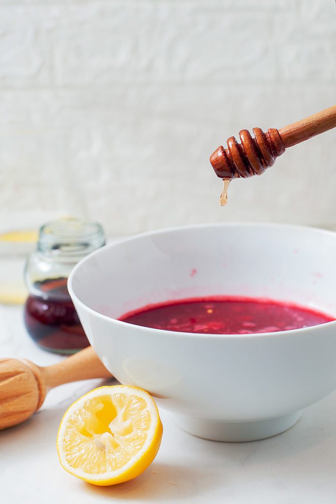 add honey to raspberry simple syrup